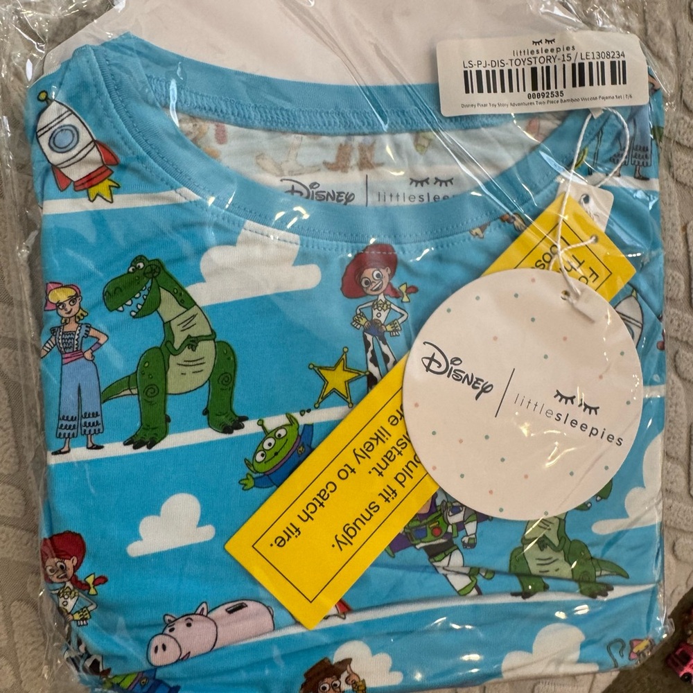 Disney Little Sleepies Toy Story pajama set  size 7/8 NWT
